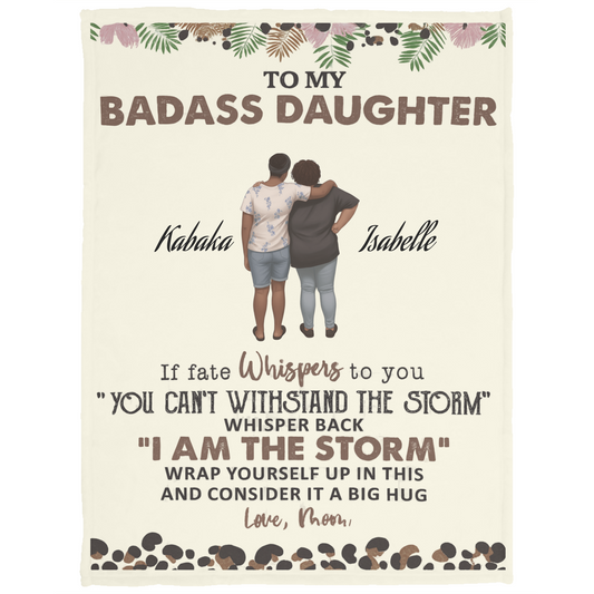 To My Badass Daughter From Mom - Personalized Photo Blanket