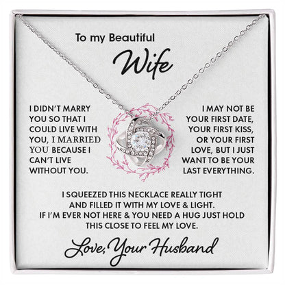 To My Beautiful Wife | Love Knot Necklace