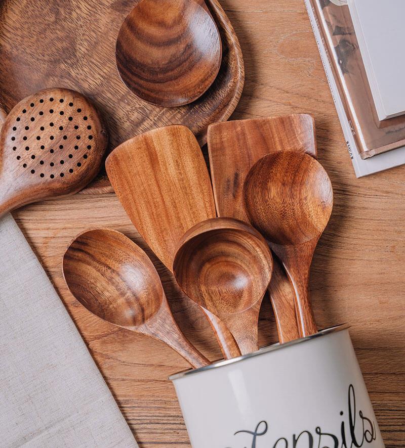 Exquisite Teak Kitchen Utensils Set