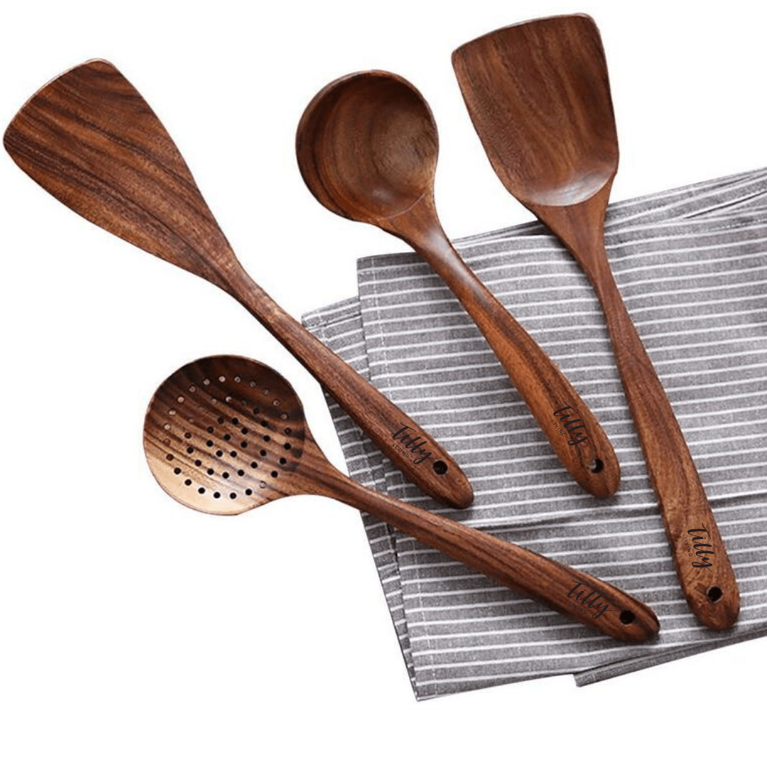 Exquisite Teak Kitchen Utensils Set