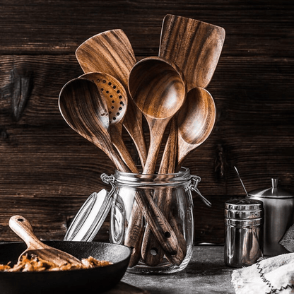 Exquisite Teak Kitchen Utensils Set